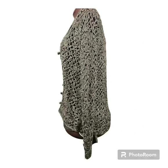 NWT Ellen Tracy Soutache Knit Cardigan and Tank Set Bronze and Gold Petite Med - Picture 4 of 16